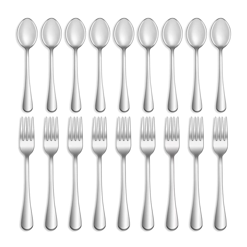 MUTNITT 24-piece flatware set with forks and teaspoons for complete tableware