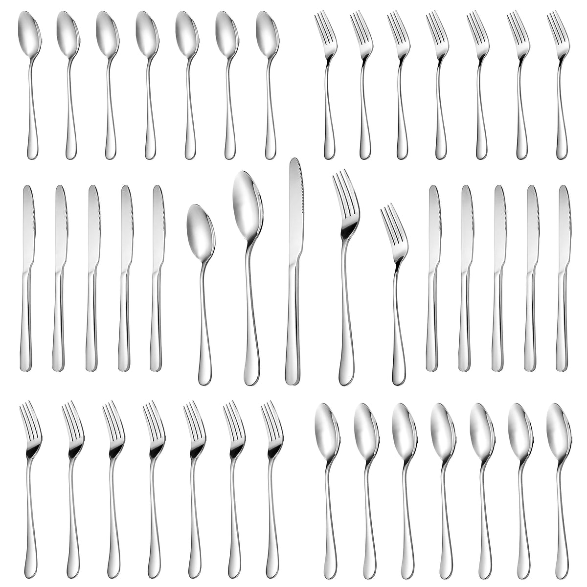 MUTNITT silverware set on table display, ideal for daily family meals.