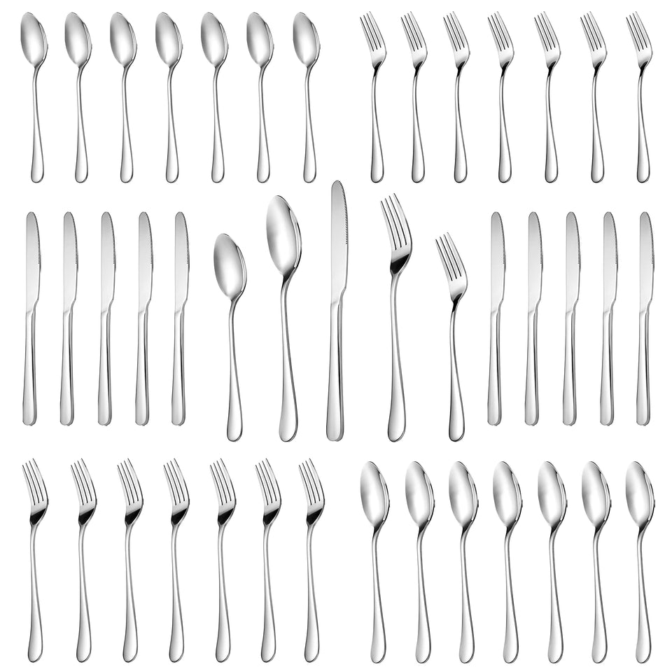 MUTNITT silverware set on table display, ideal for daily family meals.