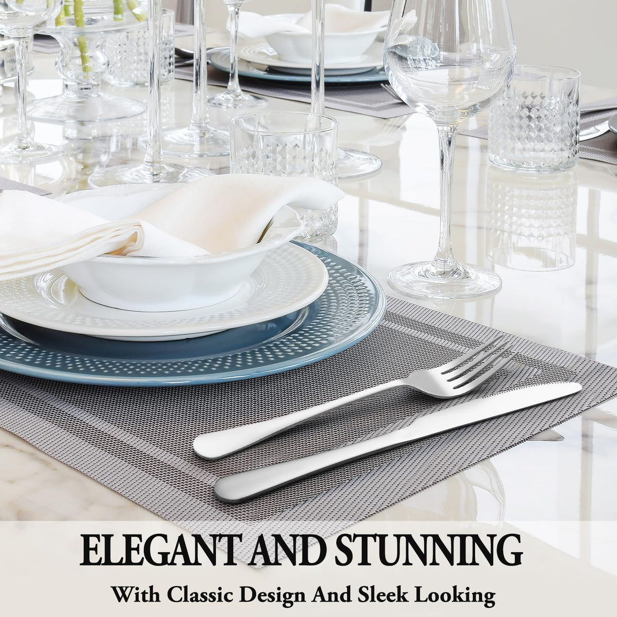 MUTNITT dessert spoons with elegant finish for table settings