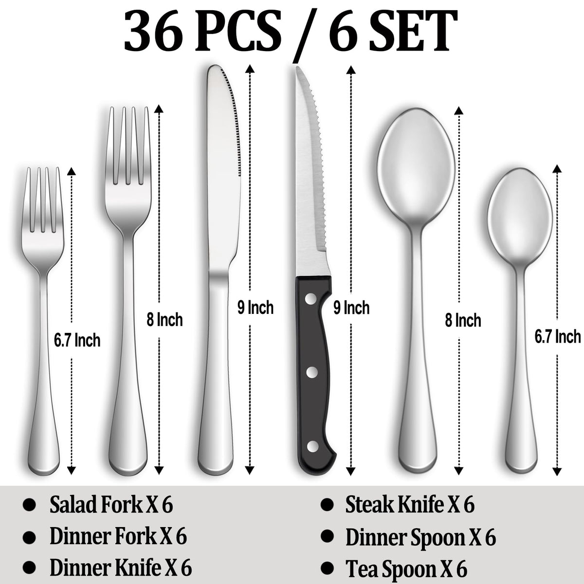 MUTNITT steak knives included for precision cuts and special occasions