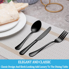 MUTNITT black silverware dessert/tea spoons for refined serving