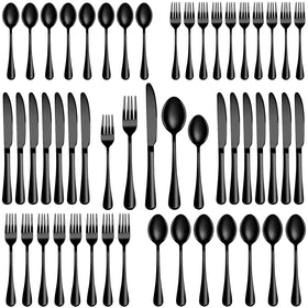 MUTNITT black silverware set with dinner forks for durable daily dining
