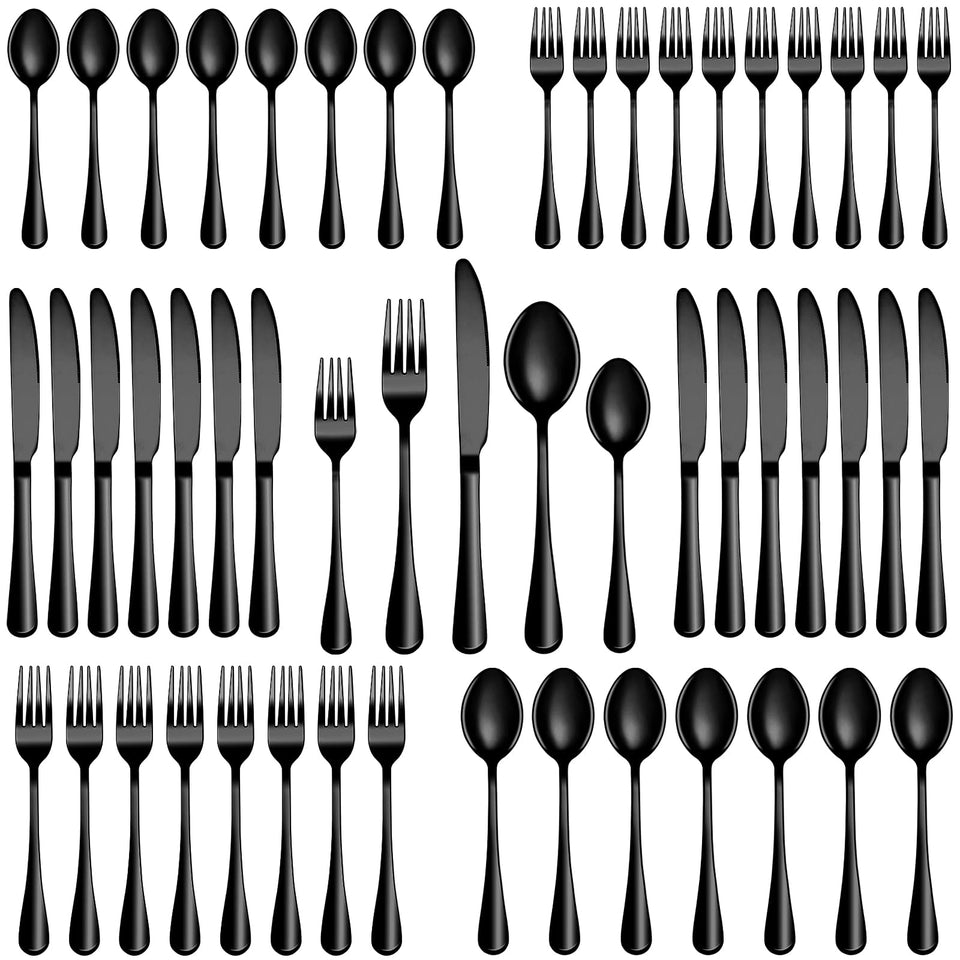 MUTNITT black silverware set with dinner forks for durable daily dining