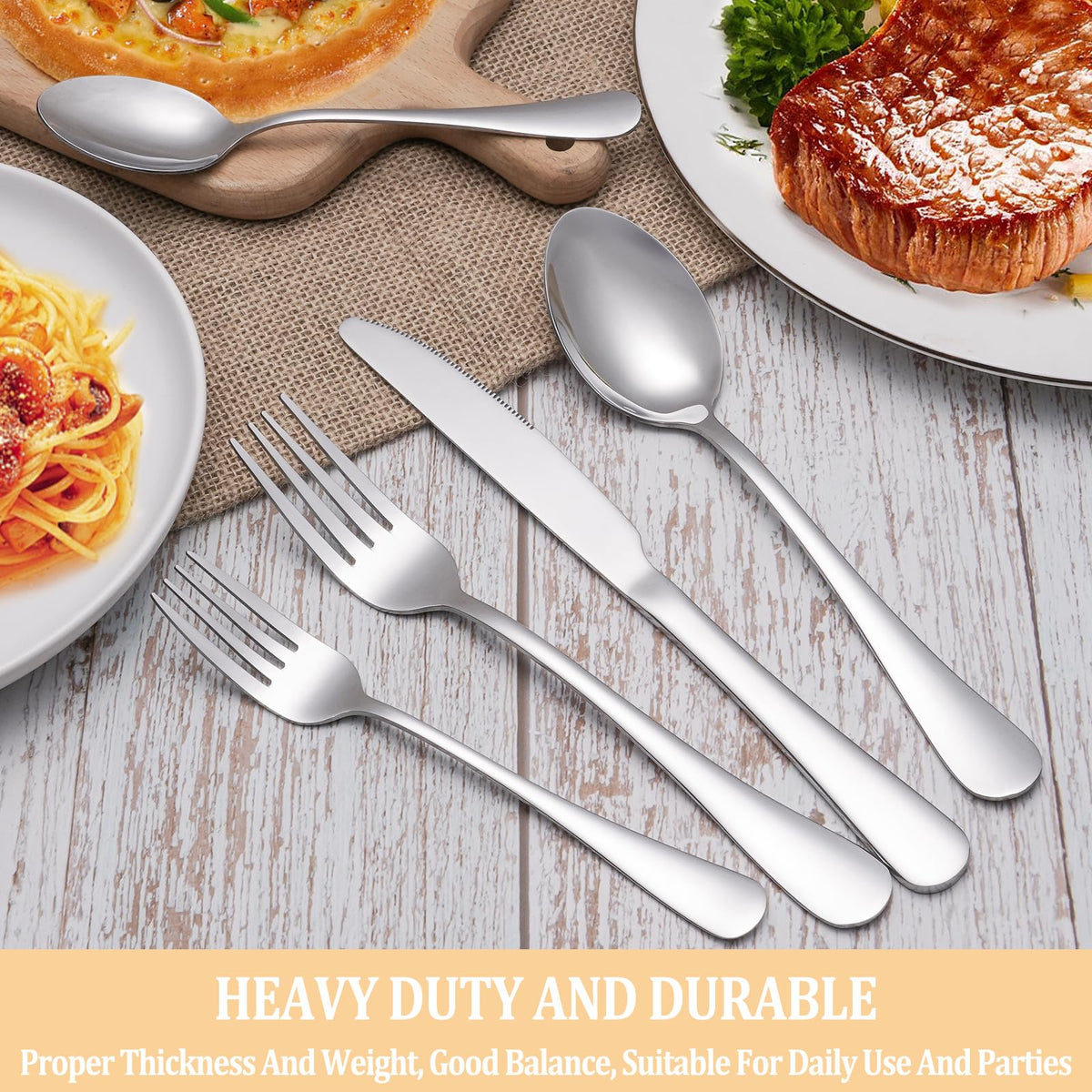 MUTNITT mirror-polished flatware, smooth edges for safe dining.