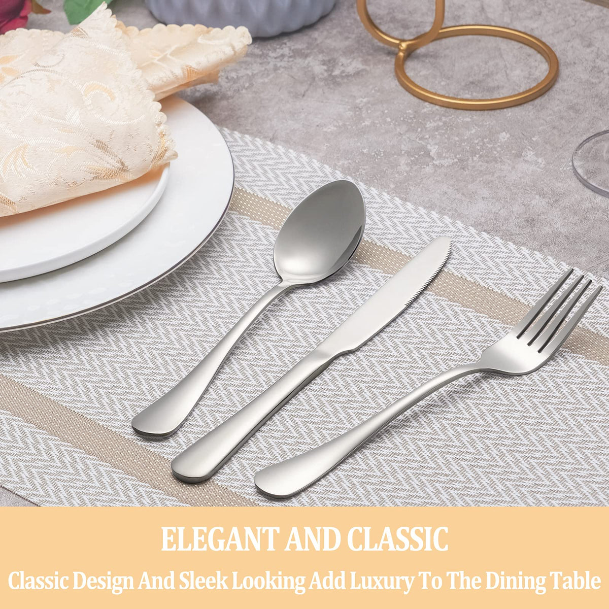 MUTNITT premium stainless steel flatware, dishwasher safe and sturdy.