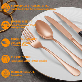 MUTNITT rose gold dinner forks – balanced grip for comfortable meals