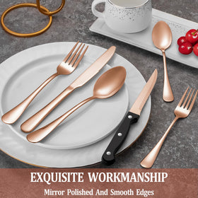 MUTNITT rose gold dinner spoons – smooth edges for safe daily use