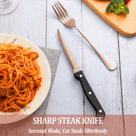 MUTNITT rose gold salad and dessert forks – ergonomic design for easy serving