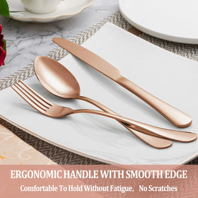 MUTNITT rose gold dessert spoons with comfortable handling for desserts.