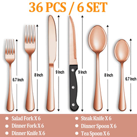 MUTNITT rose gold steak knives – precise, clean cuts for tender steaks