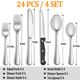 MUTNITT steak knives deliver sharp cutting edge for tender steaks and comfortable handling.