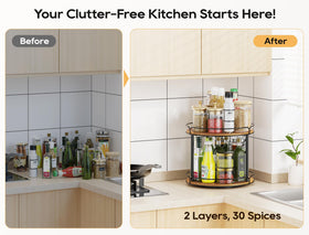 MUTUALUS Lazy Susan rotation mechanism demonstrates effortless reach for pantry items