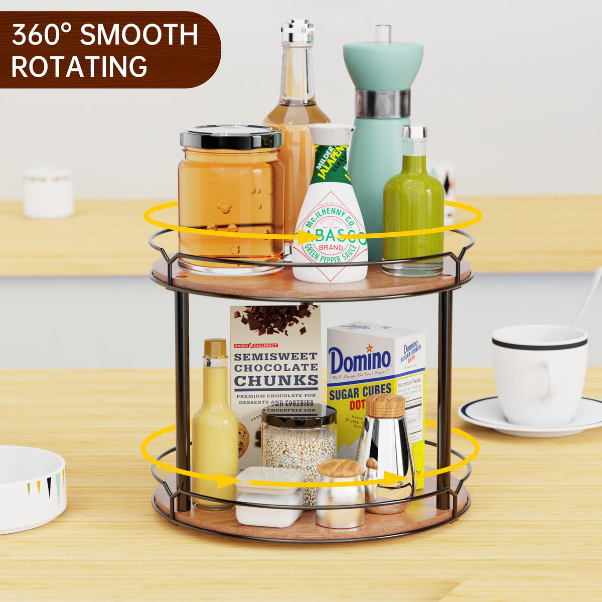 MUTUALUS Lazy Susan fits compact spaces with timeless decor vibe