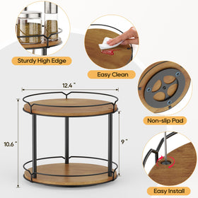 MUTUALUS Lazy Susan kitchen counter setup highlights stylish space-saving organization