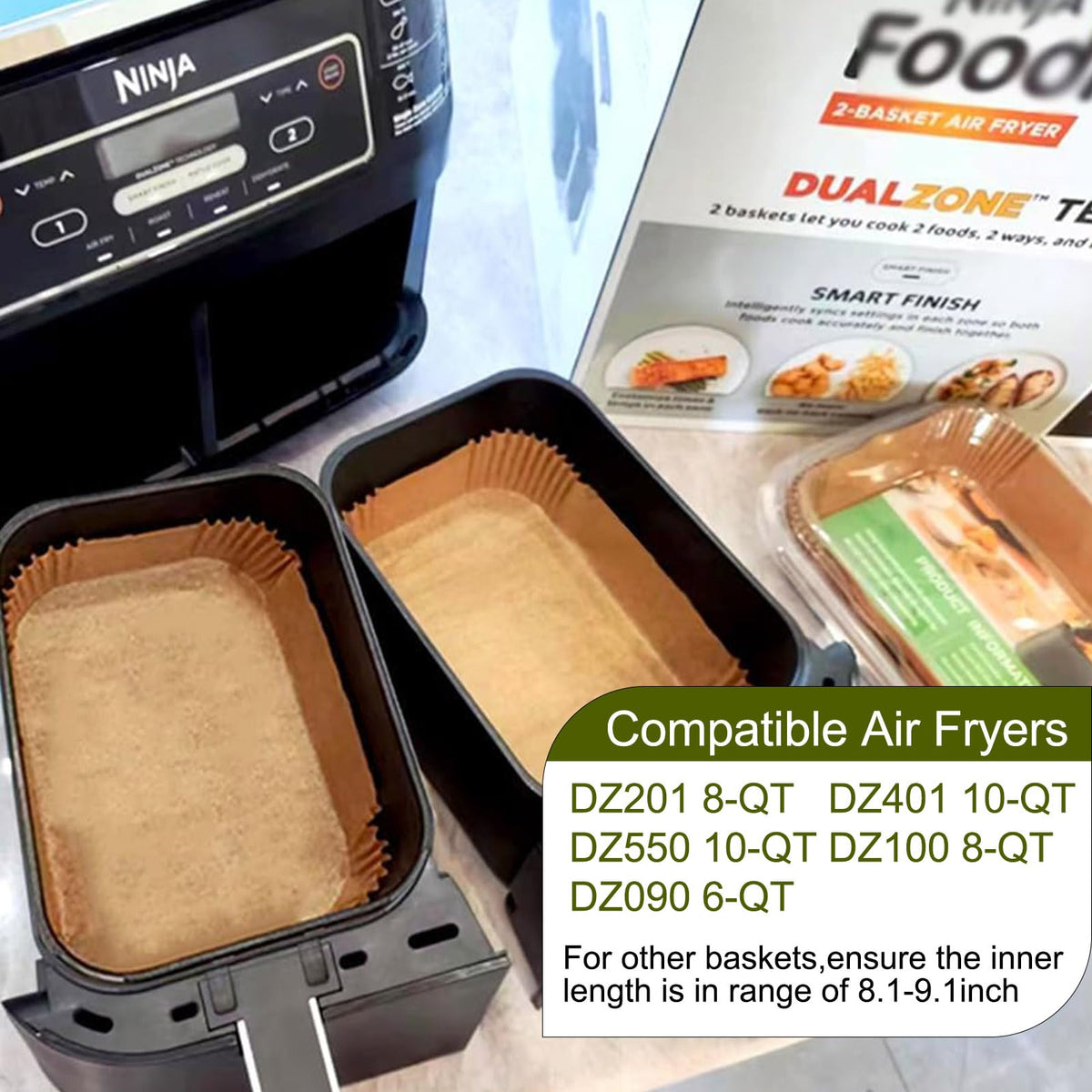 Mutvle Ninja DZ401 liner rectangle simplifying cleanup after frying