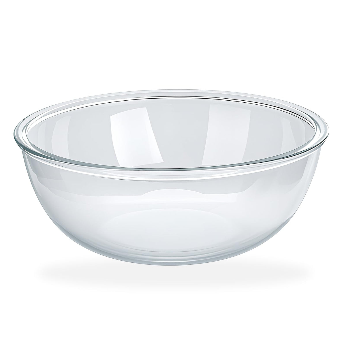 MUUBOOX edge-thickened glass mixing bowl emphasizes durability and a comfortable grip for stirring