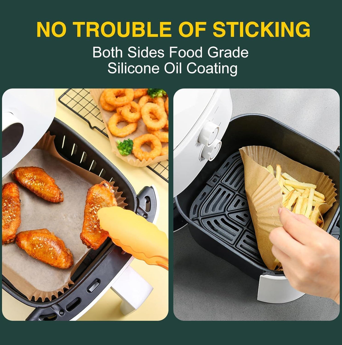 MUOOMU air fryer liner keeps kitchen clean during meals