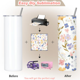 Muwnrol included sublimation accessories lineup: papers, tape, bottoms, straws, brushes