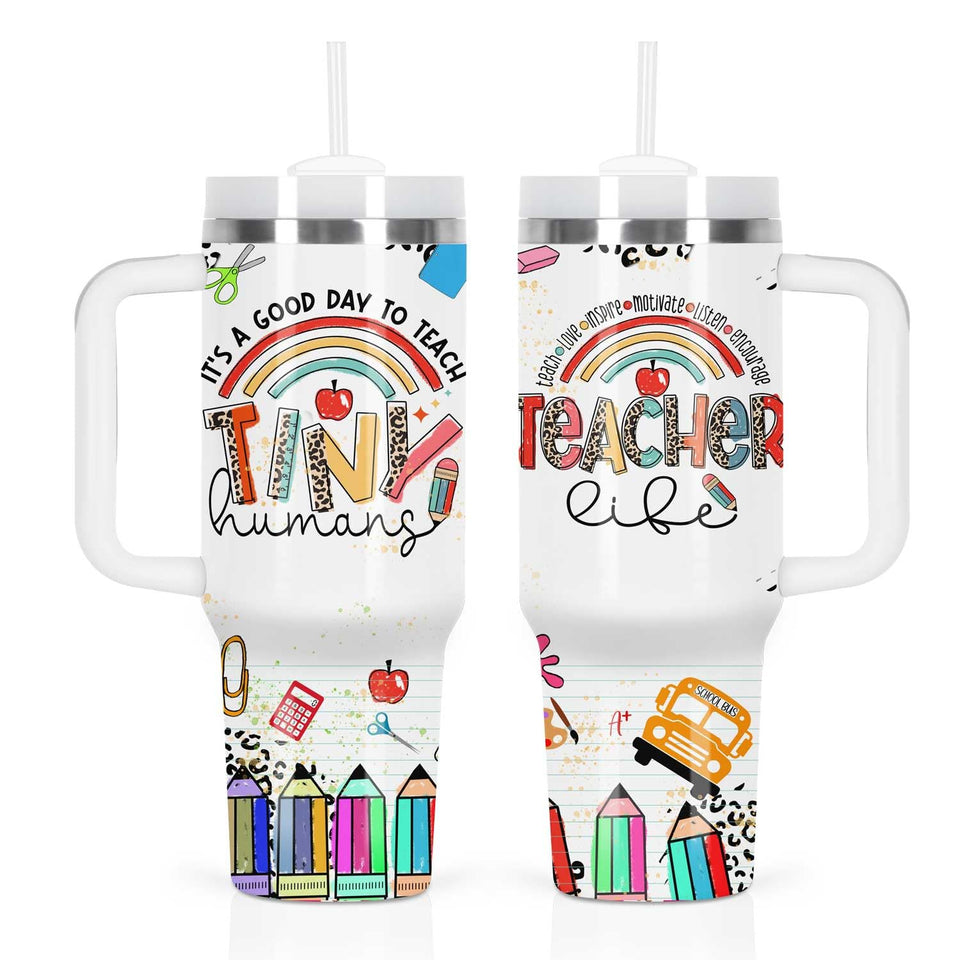 Muwnrol Teacher Gift Tumbler with handle for all-day classroom hydration