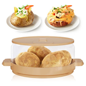 MUXIUNT microwave potato cooker in use with steam for fluffy potatoes