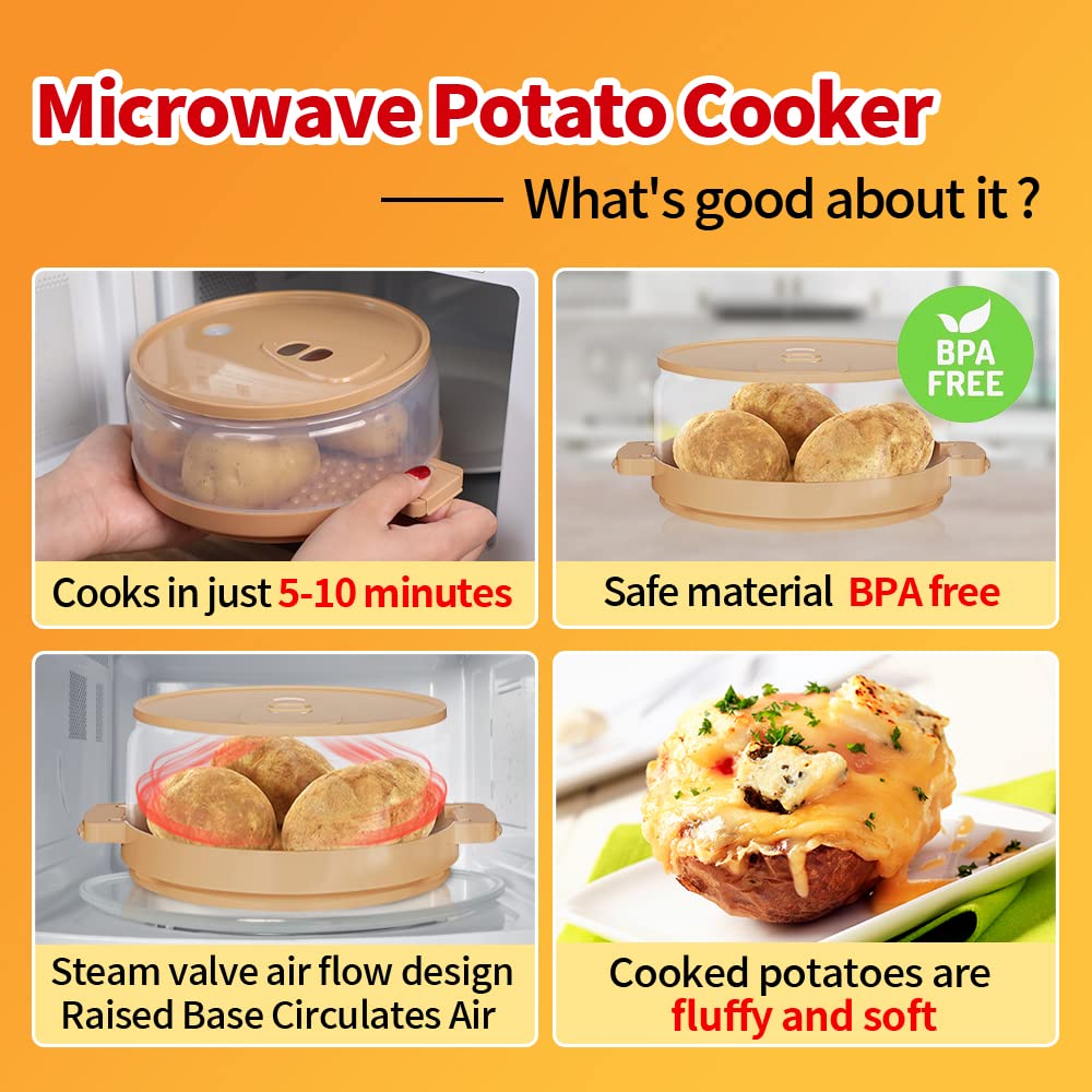 MUXIUNT potato steamer action releases steam for evenly cooked potatoes
