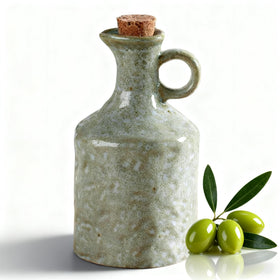 MuyuRise ceramic olive oil dispenser with green glaze for elegant kitchen aesthetics and precise pouring.