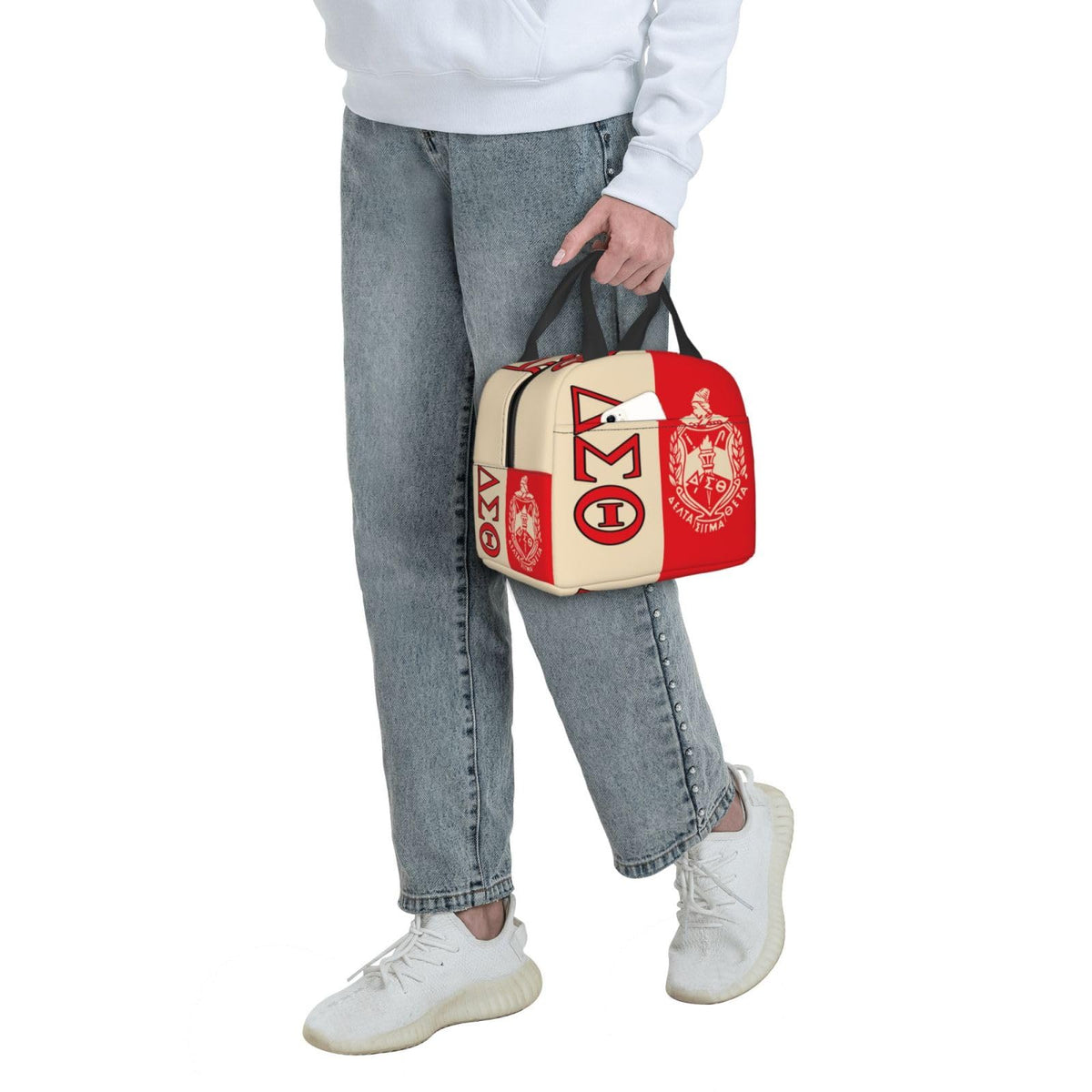 MVYNUL Sorority Lunch Tote easy-clean interior for busy daily use.