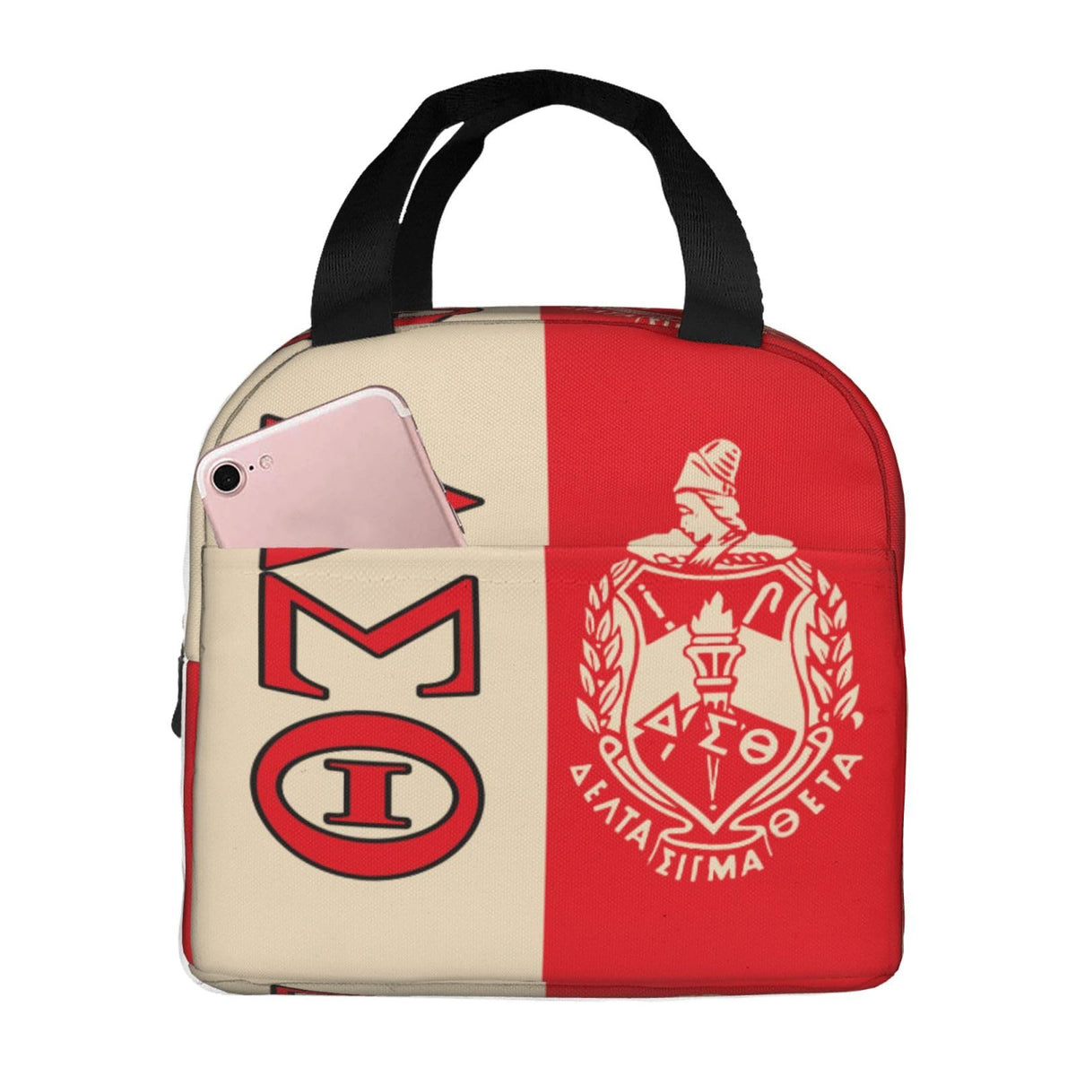 MVYNUL Sorority Lunch Tote waterproof Oxford exterior protects contents.