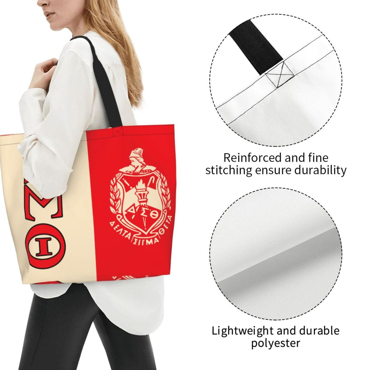 MVYNUL Sorority Tote's large capacity holds groceries, gym gear, or travel essentials.