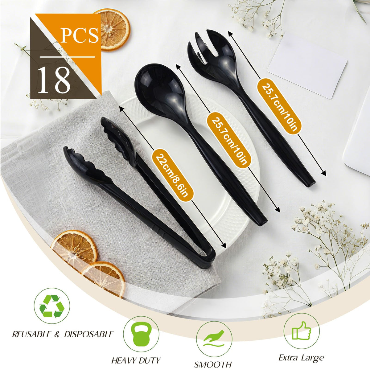 Mwellewm 10-inch plastic serving spoons for buffet service and easy scooping.