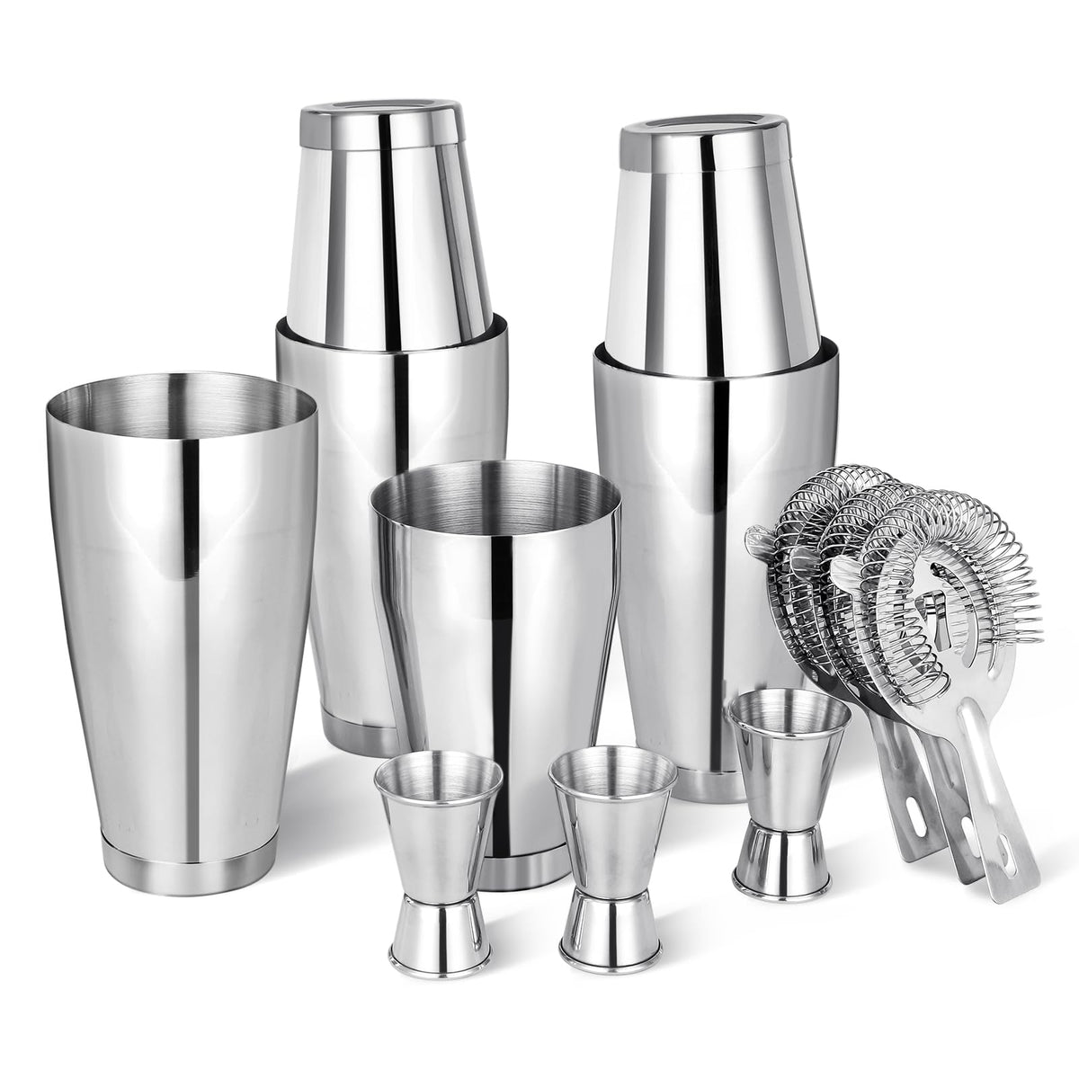 Mwellewm 28oz tin pair for durable, balanced shakes in home bars.
