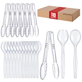Mwellewm 18Pcs serving utensils set in a complete box for easy buffet organization
