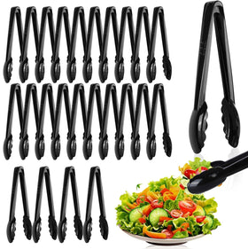 Mwellewm 24pc plastic tongs 8.6 inch long, ideal for family meals and casual buffets.