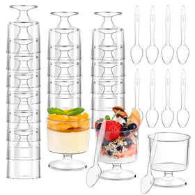 mwellewm 5oz clear dessert cups for elegant servings and easy cleanup.