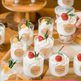 mwellewm 5 oz round goblet cups with lids great for layered treats