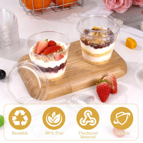mwellewm 5 oz square dessert cups with lids ideal for stylish desserts