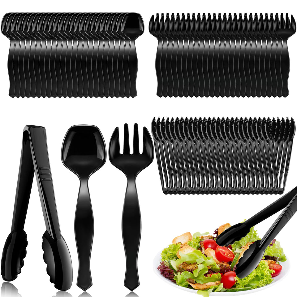 Mwellewm plastic serving spoons for buffet service and smooth portioning.