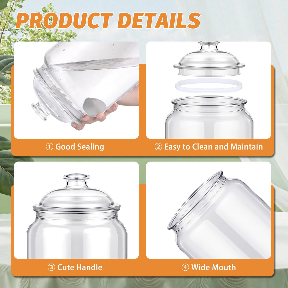 Mwellewm apothecary jar with lids and spoons ideal for candy and snacks.