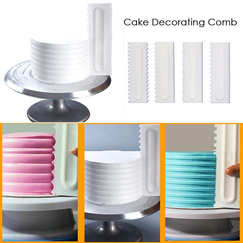 Mwellewm butter cream smoothing tool helps create clean, even cake edges.