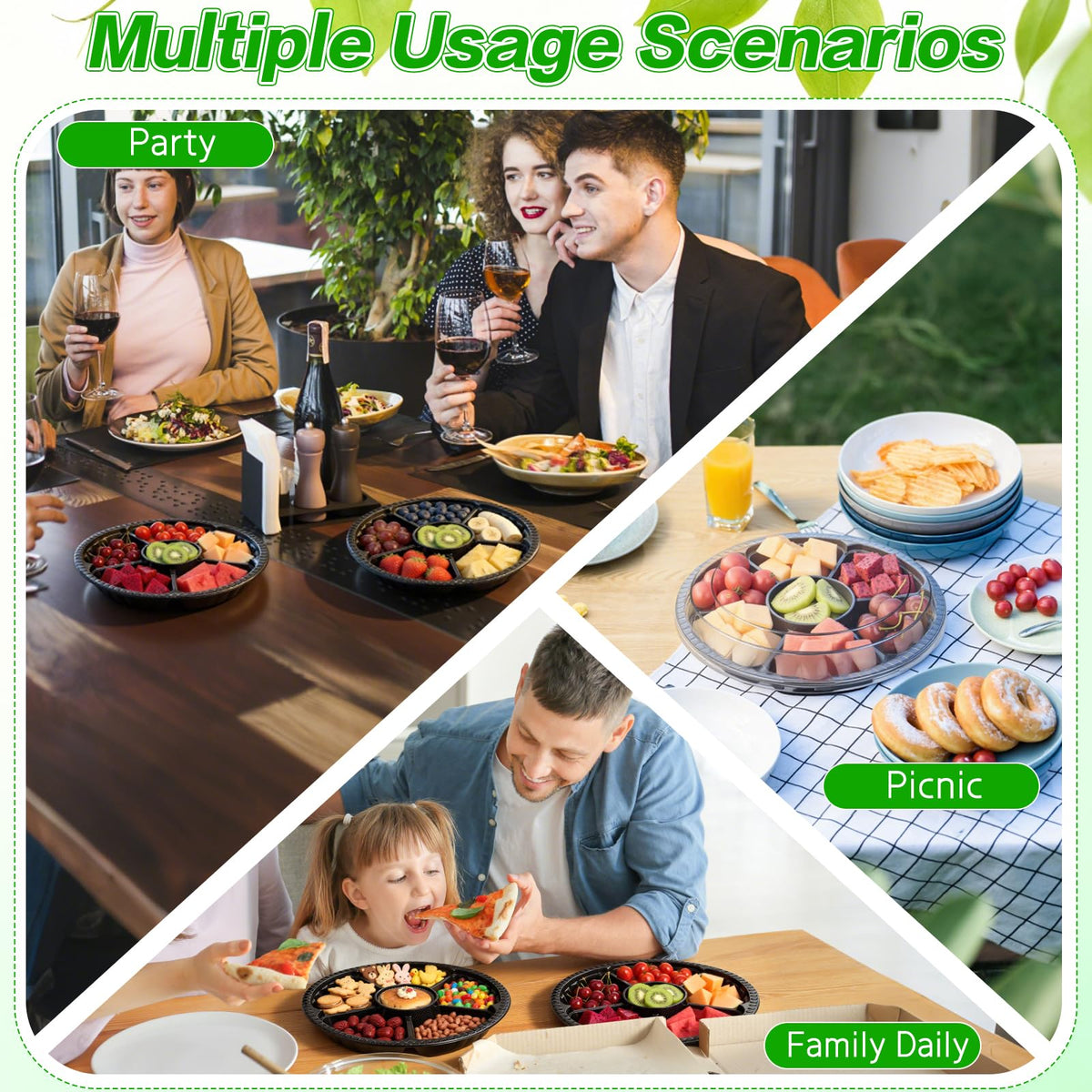 mwellewm catering tray with clear lid easy transport for gatherings