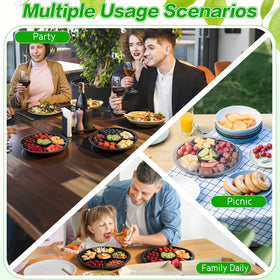 mwellewm catering tray with clear lid easy transport for gatherings