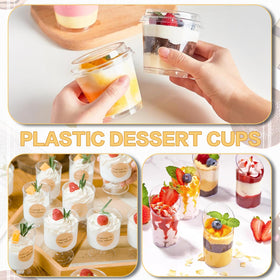 mwellewm clear plastic dessert cups showcase desserts clearly