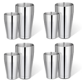 Mwellewm cocktail shaker 28oz tin in polished stainless steel for home mixing.