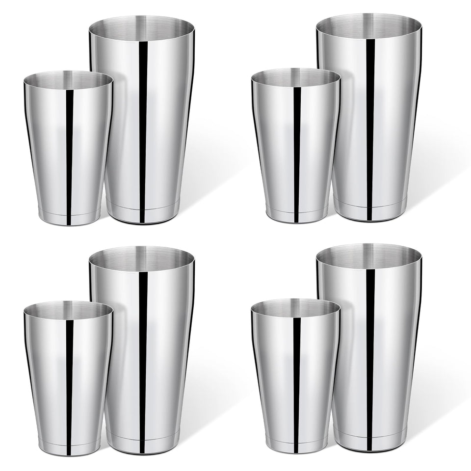 Mwellewm cocktail shaker 28oz tin in polished stainless steel for home mixing.