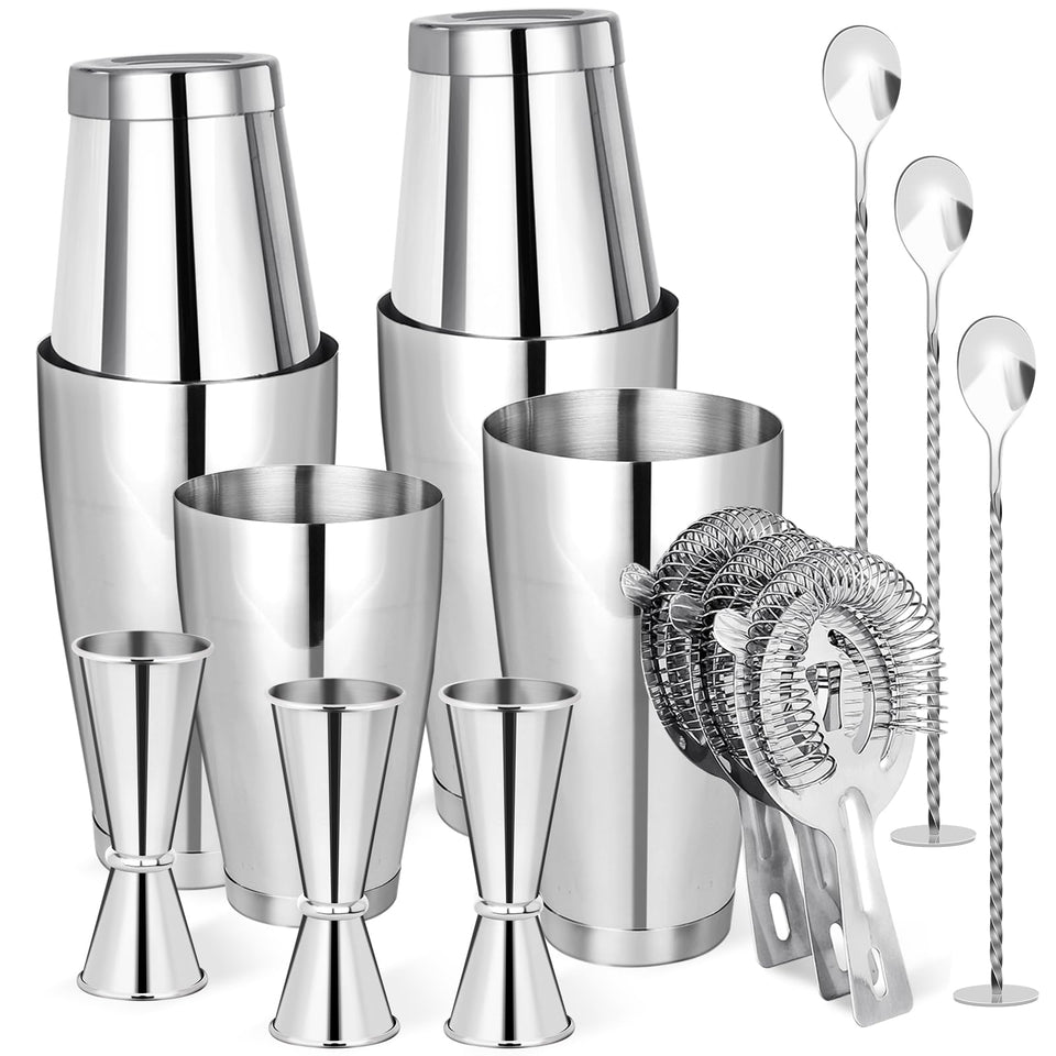 Mwellewm cocktail shaker set with 28 oz tin for smooth, professional drinks.