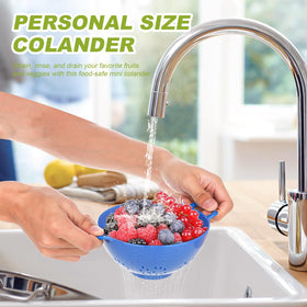mwellewm colorful kitchen colander for berries and veggies, adds playful style.