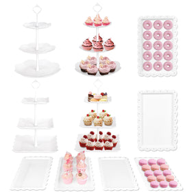 Mwellewm 4-tier white cupcake stand for elegant dessert presentation
