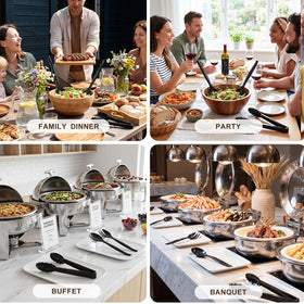Mwellewm Daily-use black utensils for casual gatherings.