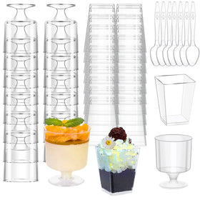 mwellewm square 5oz dessert cups for elegant party servings